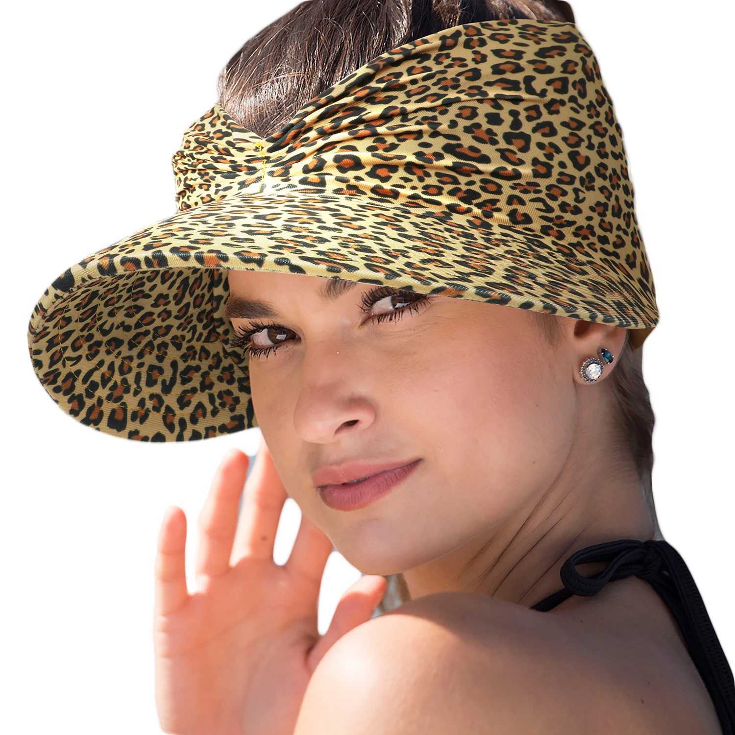 2024 New Womens Sun Sunshade Hat Plant Printed Wide Brown Summer UV Protection Beach Sports C Womens Bag Summer BeachXJ250304