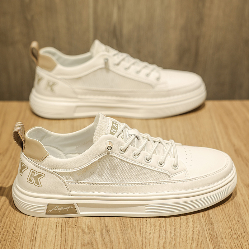 White Shoes Summer New Designer Board Shoes Breathable And Odor Proof Mesh Fabric Casual Flat Men's Shoes Men's Sports Personality Versatile