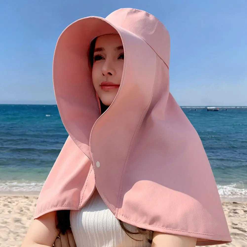 Womens summer hat outdoor UV neck protection sun protection canopy for fishing hiking wide Brim Shl sun protection ponytail CXJ250304