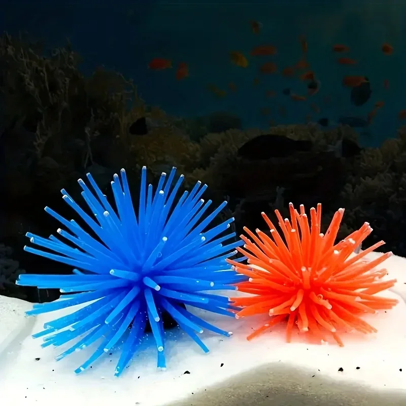 Luminous Simulation Sea Anemone Sea Urchin Silicone Color Coral Plant Aquarium Fish Tank Landscaping Decoration Home Ornaments
