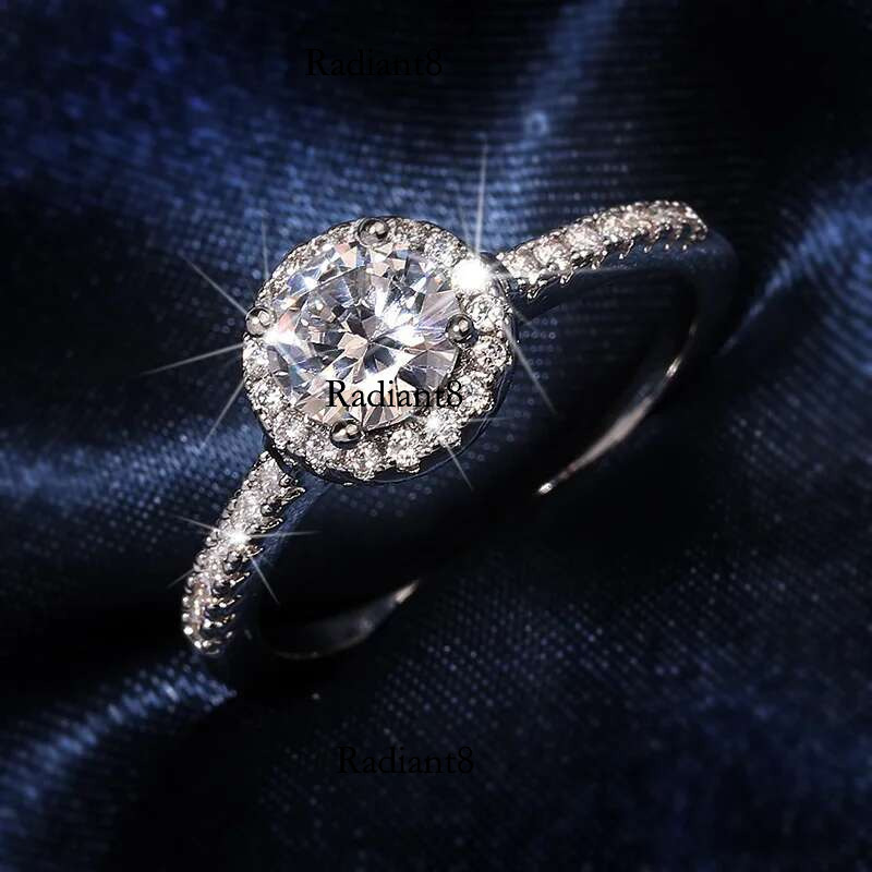 100% Real Moissanite Ring Adjustable Size S Sliver D VVS1 Pass Dia Test Pen GRA Certificate Plating Rings for Women