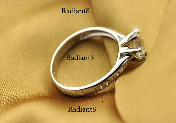 Sterg Sier Classic Ring for Women Six claw jewelry simple 70ct imitation dia women's ring