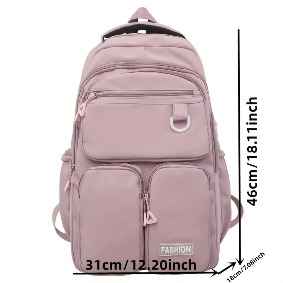 Ship from US Large Capacity MultiPocket Backpack Heavy Duty College Preppy School Bookbag Casual Travel Daypack Knapsack 250304FBB