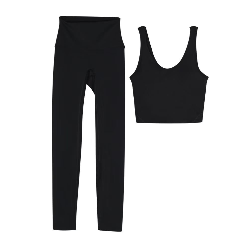 New Set Gym Set And Designer Yoga Jacket Workout Elastic Waist Leggings Fiess Quick Dry Fiess Activewear Sweatshirt Zip Up Sportwear Hot Sell