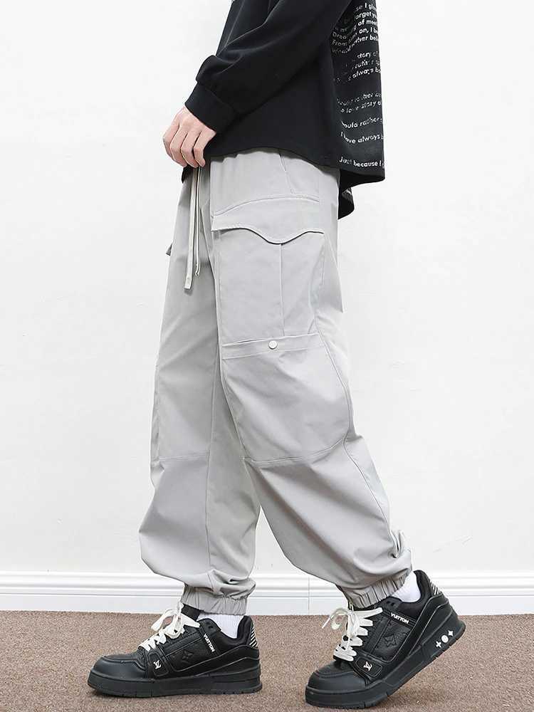 Plus Size Mens Sweatpants Multi-Pockets Joggers Baggy Cargo Pants Elastic Waist Loose Casual Harem Trousers 6XL 7XL 8XLXJ250303