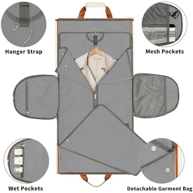 fashion travel suit bag convertible clothing bag wear-resistant folding storage hanging bag can be crossbody backpack 250303