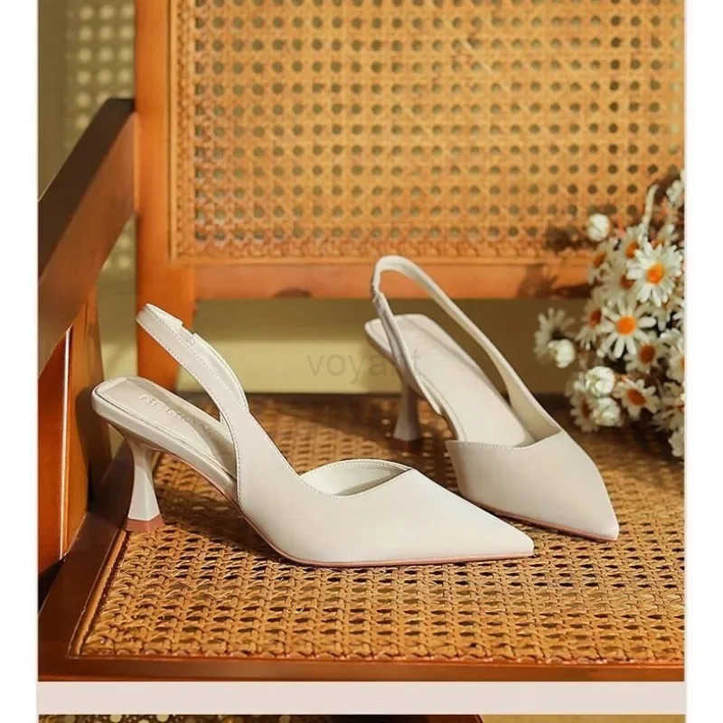 2025 New Summer Wens Shoes Fi Wens Pumps Pointed Toe High H Shallow Wens Sandals Shoes for Wen Zapatos Mujer Z250304