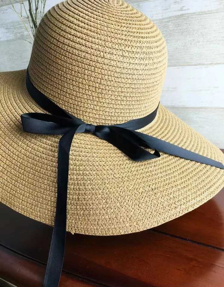 COKK Women Summer Hat Str Sun Hat Beach UV Protect Travel C La C Female Simple Foldable Wide Brim Floppy Girls Beach HatXJ250304