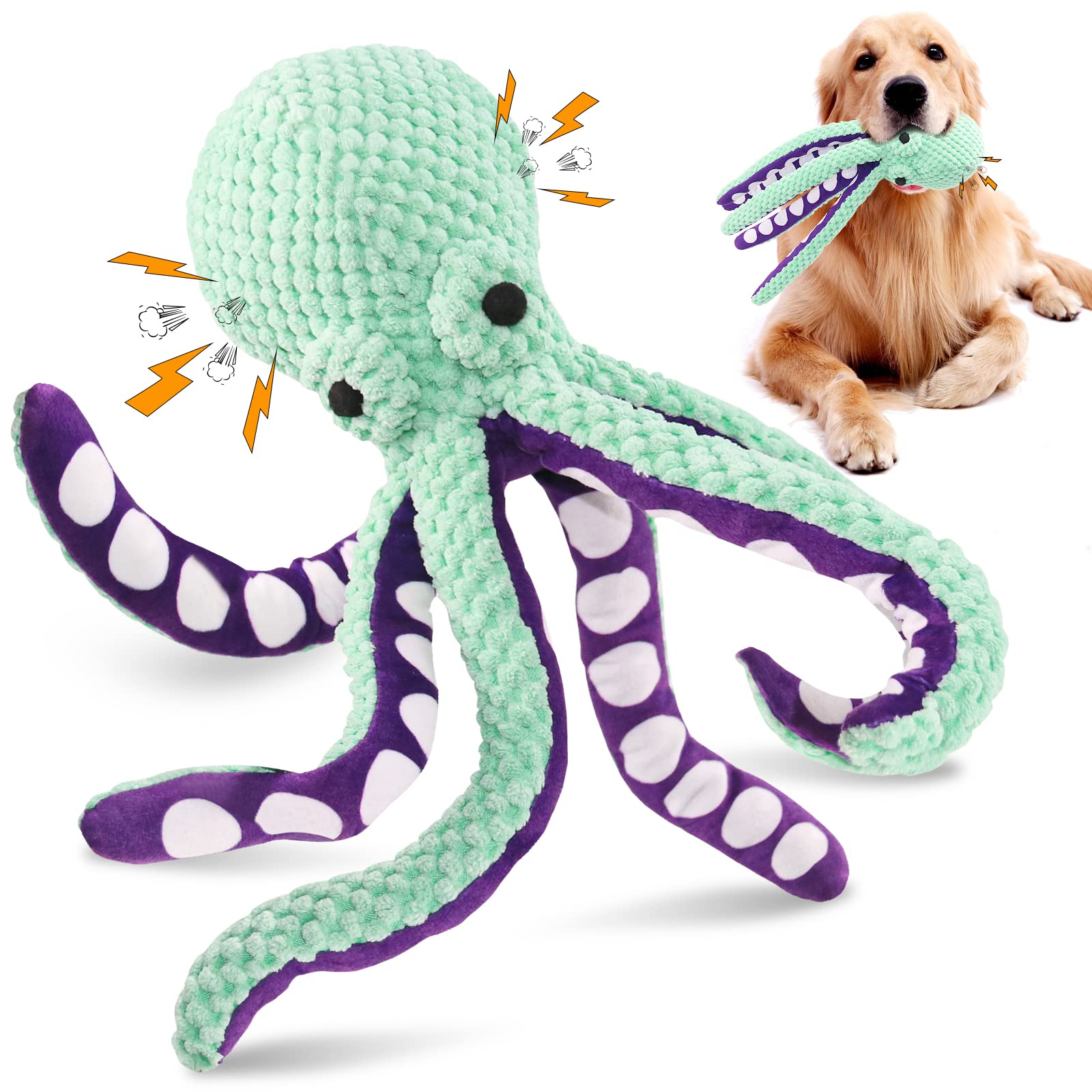 Multi-Functional Pet Plush Toy Featuring Voice Controls Sturdy Octopus Shape Ideal for Tooth Scrubbing