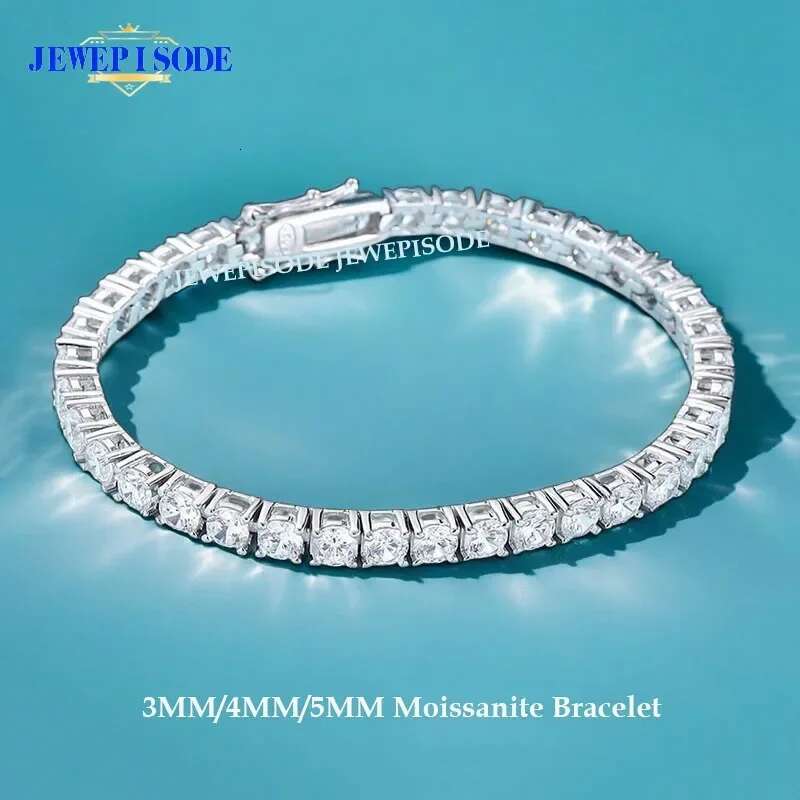 D Color VVS1 Moissanite Tennis Bracelet S Sterg Sier Plated White Gold with GRA k Chain Bracelets for Women Men