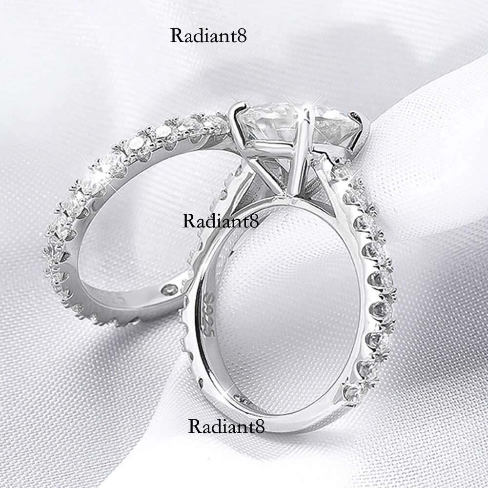 Serenity 5.28ct D VVS1 Moissanite Rings Set Women Wedding Bridal 100% S Sterg Sier Lab Dia Row Ring Anniversary Gift