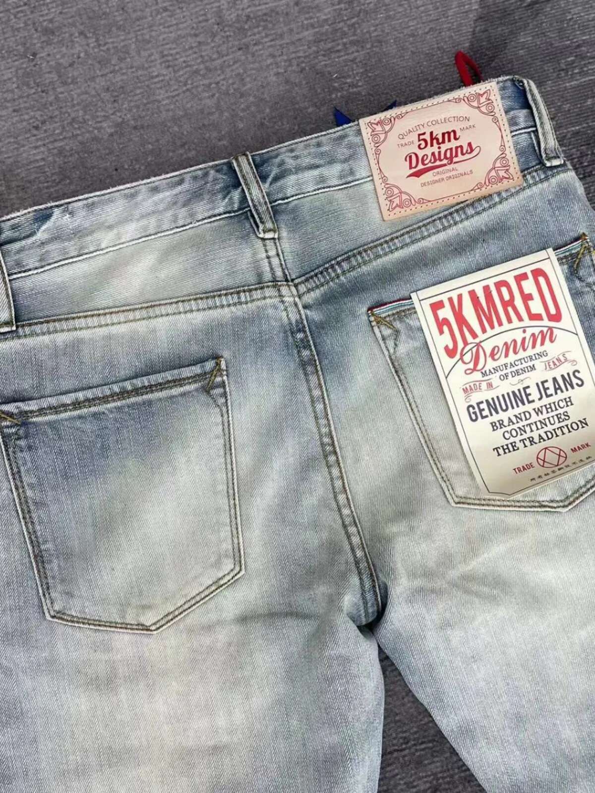 Spring Summer Light Blue 12Oz High Quality Seedge Jeans For Men 100% Cotton Vintage Heavy Washed Straight Pants Y2k Youth 501