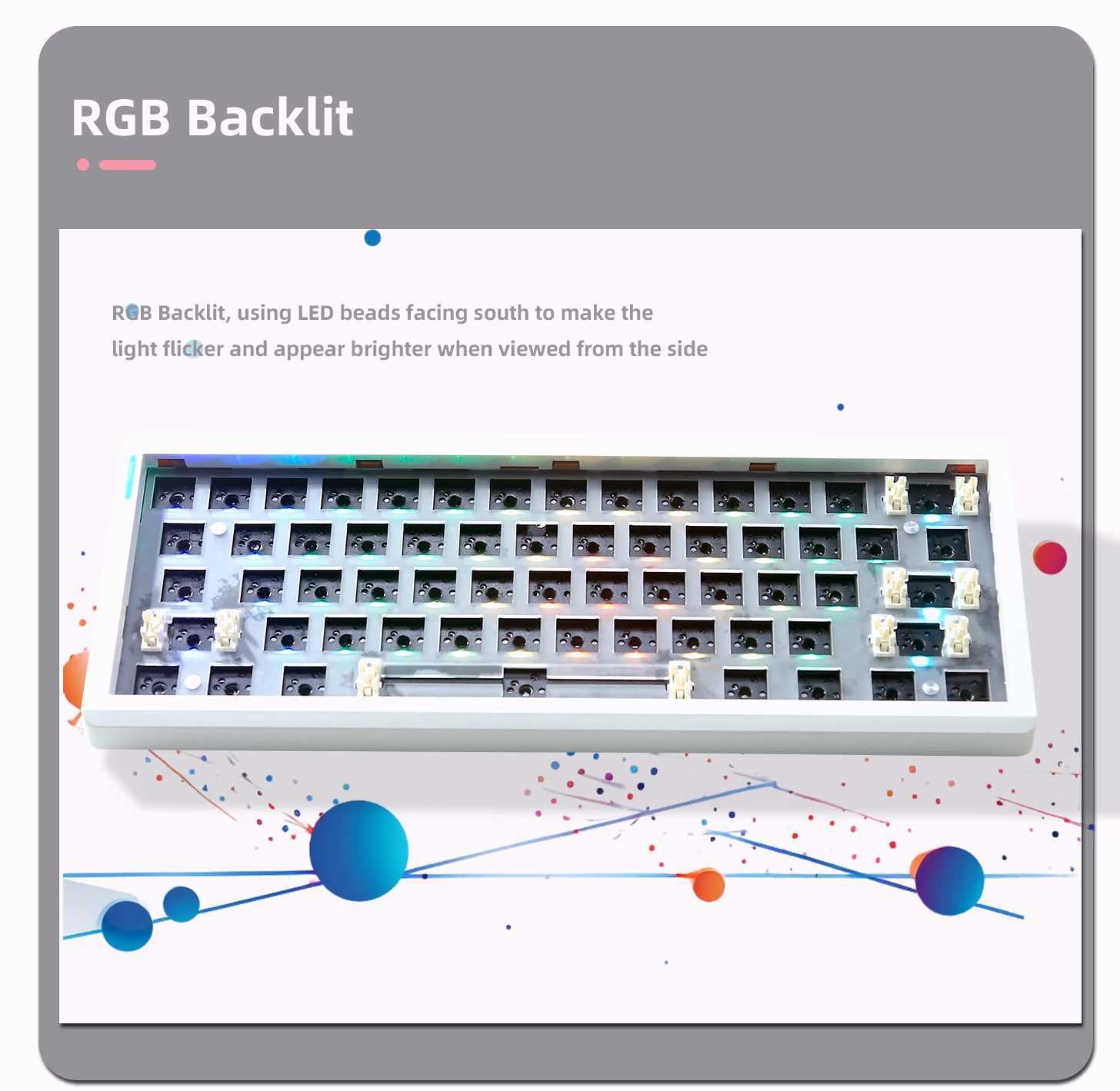 ZUOYA Gmk61 Mechanical Keyboard Kit Hot-swappable 3-mod 2.4G Wireless RGB Backlit Gasket Structure Keyboard Z250304