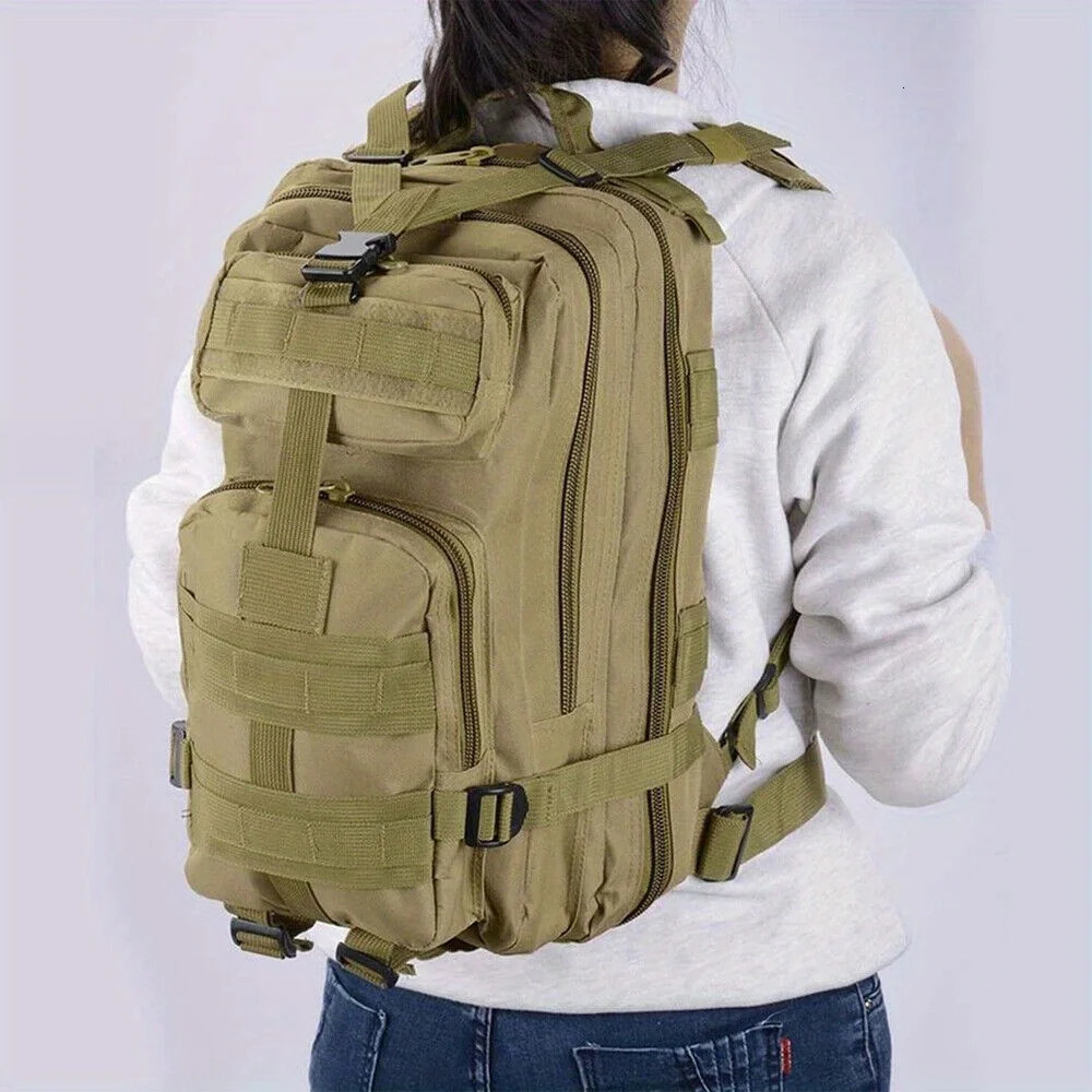 Ship from US 30L outdoor Molle backpack canvas camping hiking bag 250304FBB