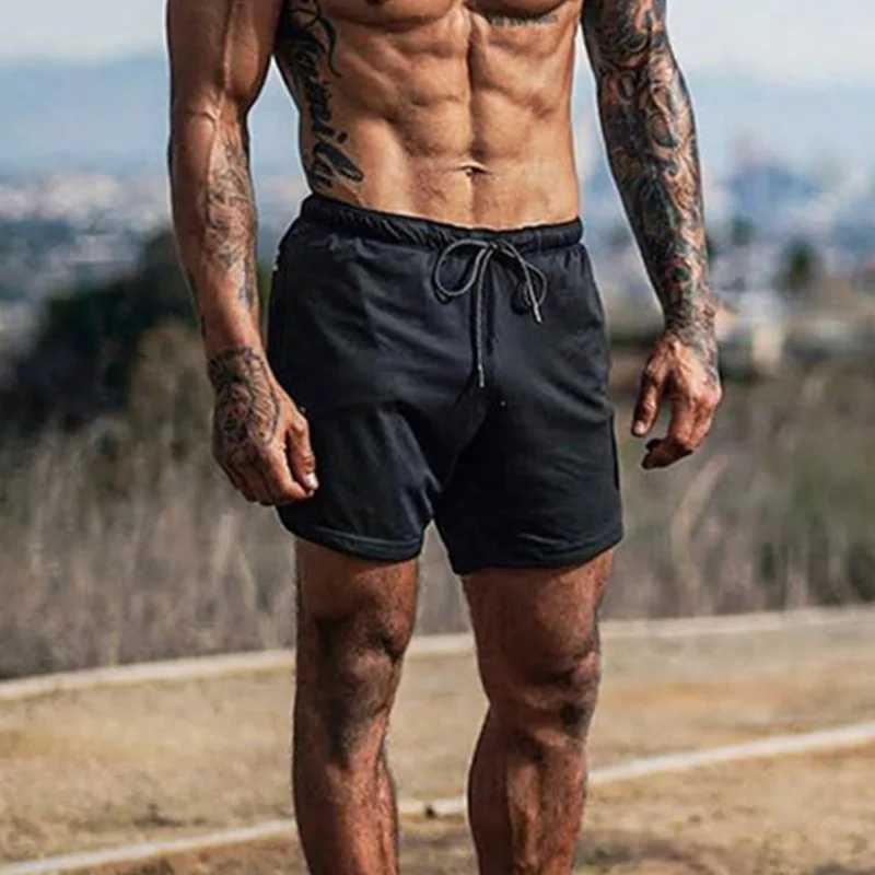 Summer Mens Shorts Quick-drying Solid Color Shorts Men Beach Fitness Jogger workout Mesh Material LightWeightT250304