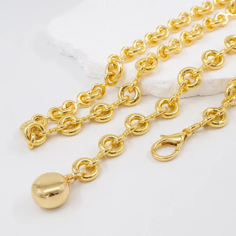 Round light gold waist chain coat thin chain waist belt womens metal chain waist belt 250304