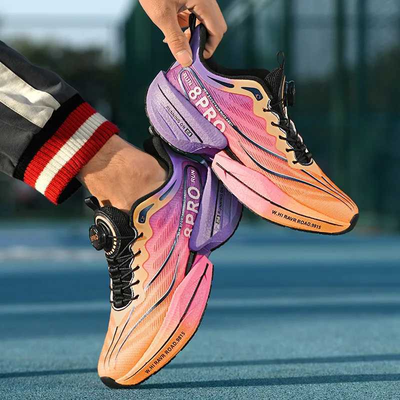 Marathon Carbon Plate Sports Running Shoes Men New Breathable Lightweight Mesh Sport Shoes Women Comfortable Nonskid SneakersC250304