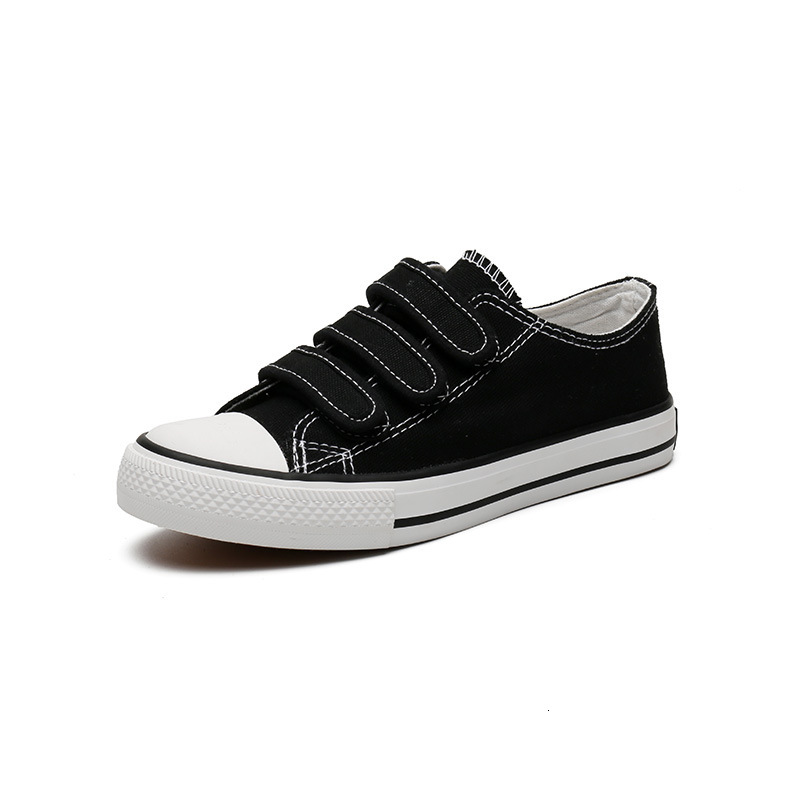 2025 New Spring Low Top Korean Edition Velcro Canvas Designer Girls' Board Lazy White Shoes Trendy Sports Shoes