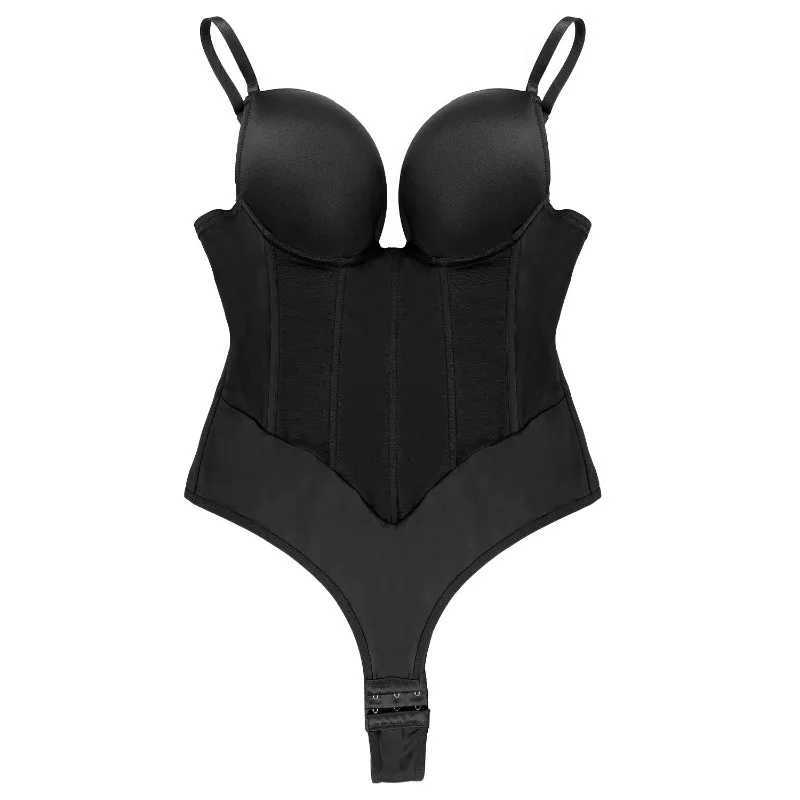 Womens shapewear compression bodysuit one-piece backless shapewear with bra tight corset weight loss waist underwearXJ250304