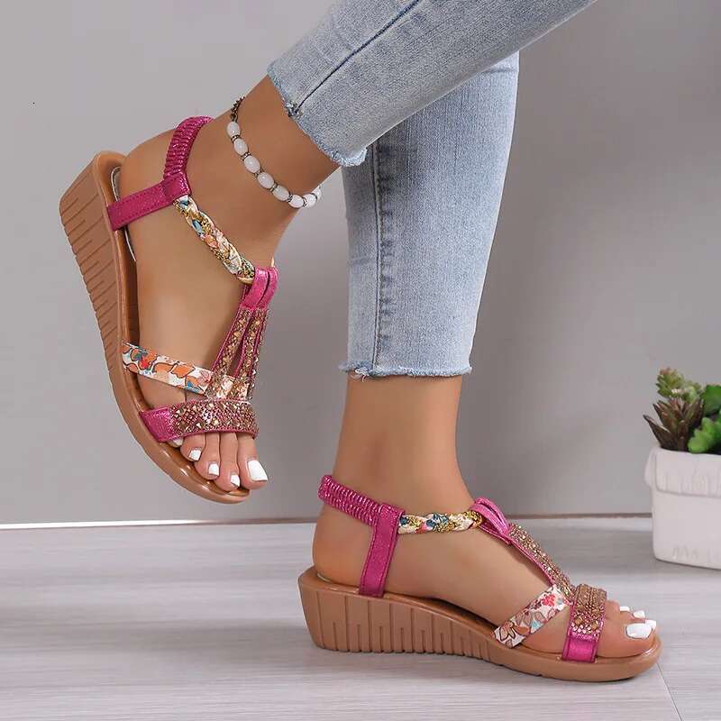 New Bohemia 2025 Rhies Women Wedge Casual Platform Sandals Female Peep Toe Summer Outdoor Beach Shoes
