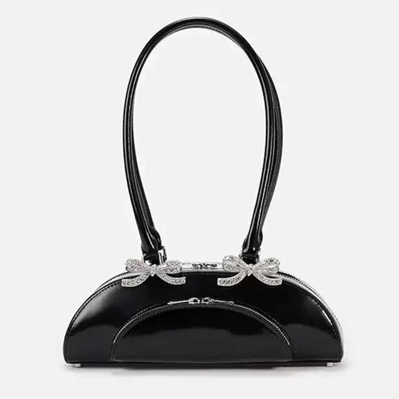 Internet famous sweet and playful girl butterfly bow sparkling diamond socialite lady armpit bag spring/summer new women's bag trend 250315