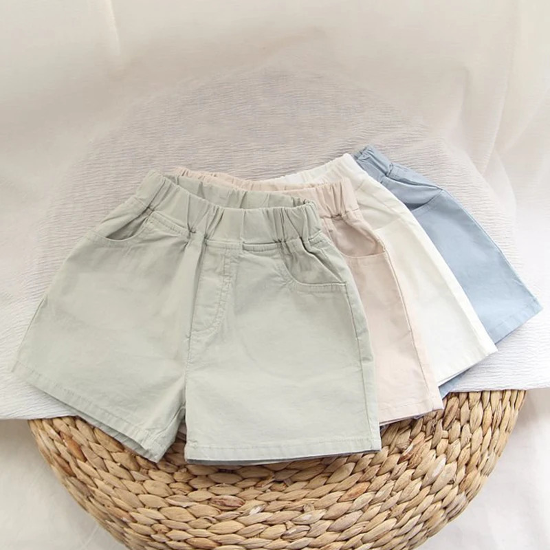 Toddler Boys Girls Shorts Children Shorts Cotton Toddler Kids Short Pant Summer Cotton Boys Beach Shorts Casual Baby Clothing 250304