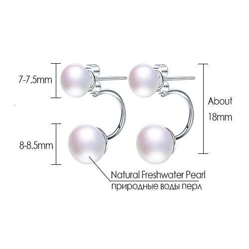 YWYC Sterg Sier U Shape Stud for Women Natural Freshwater Pearl Earrings Jewlery Gift 2025 Newest