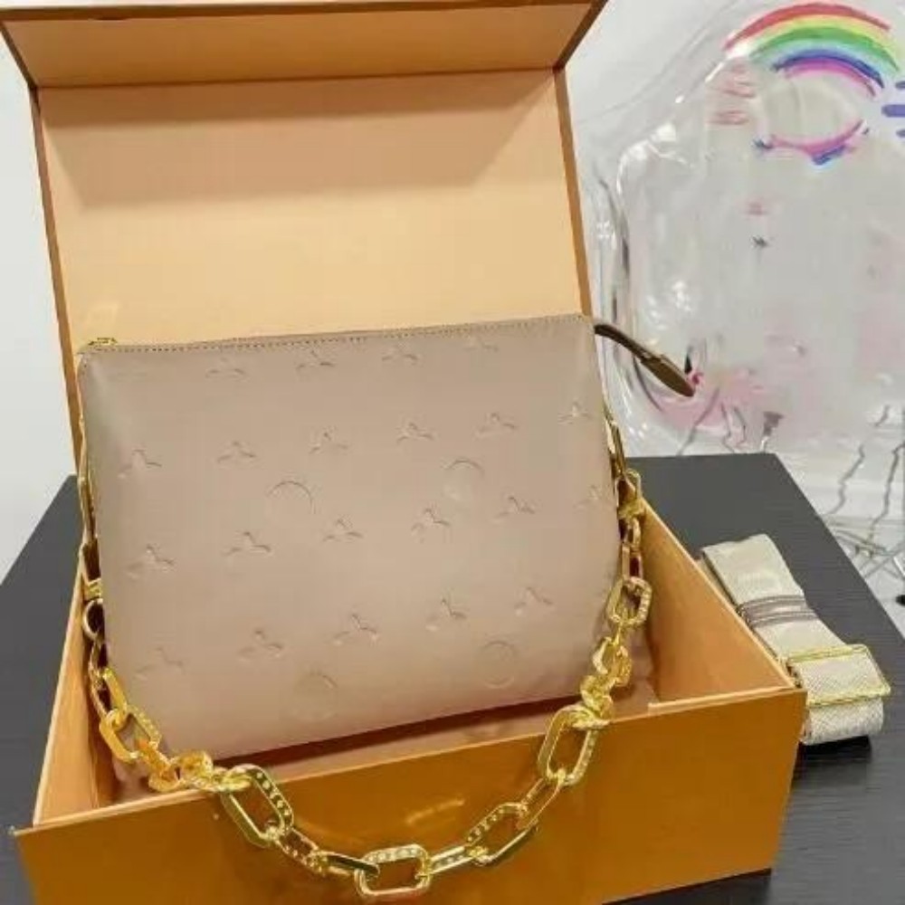 M57790 COUSSIN Genuine leather crossbody Bags Luxury Women's mens Designer purses tote Messenger wallets square handbags Embossed two shoulder straps Chain Bag 02