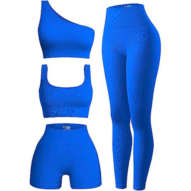Yoga outfit for women short sleeved sports fiess Pilates training suit top, high-end four piece set, 2025 temperament versatile new trendy clothing in
