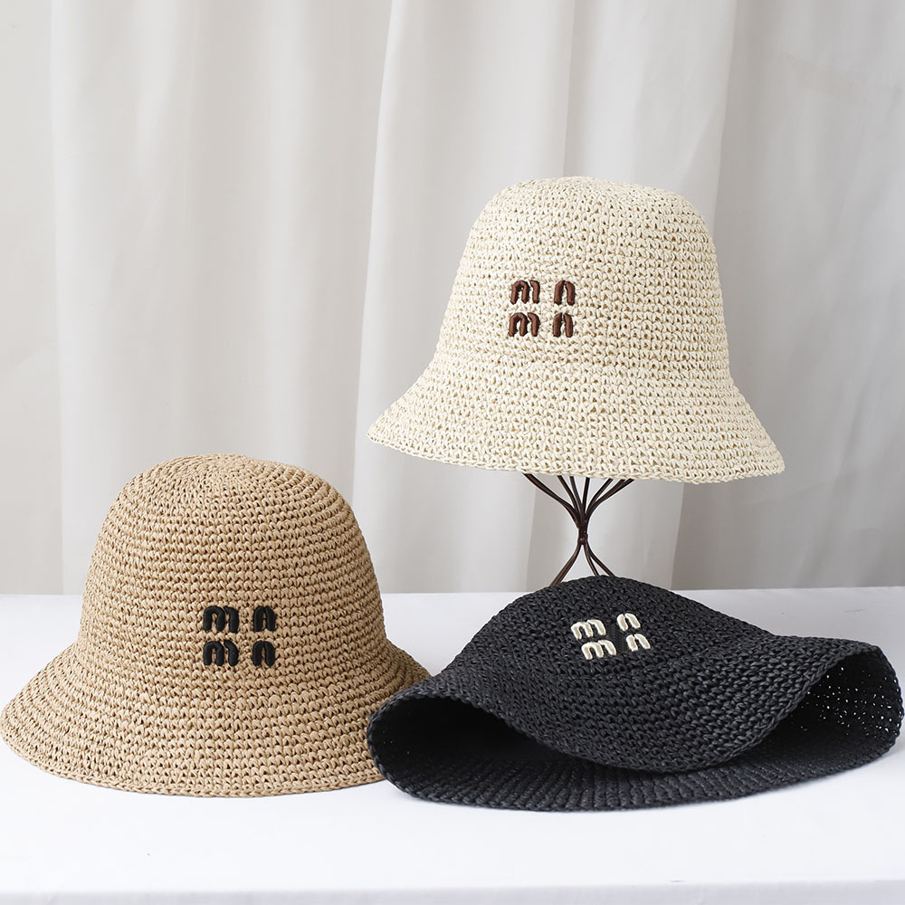 Bucket Hat Casual Unisex luxury Caps Designer Reversible Visors versatile cap summer Cowboy sun hat seaside beach sports straw hats knitted straw cap cute Trend