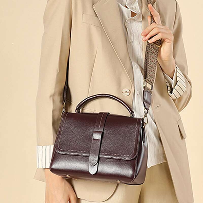 Cowhide Genuine Leather Shoulder Crossbody Bags For Women Trend Designer Large Capacity Satchel Ladies Handbags