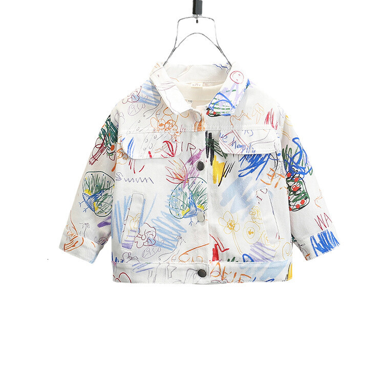 Ddmyshoesvip Boys Coat New Style Boys Graffiti Printed Jacket Baby Spring And Autumn Internet Famous Fashionable Top