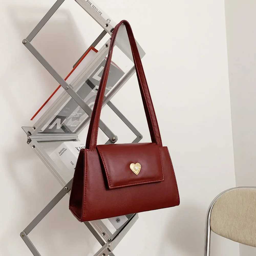 New Red Wine Ladies Underarm Bag Women Portable Small Square Shoulder Bags Vintage PU Leather Female Tote Purse Handbags Z250303