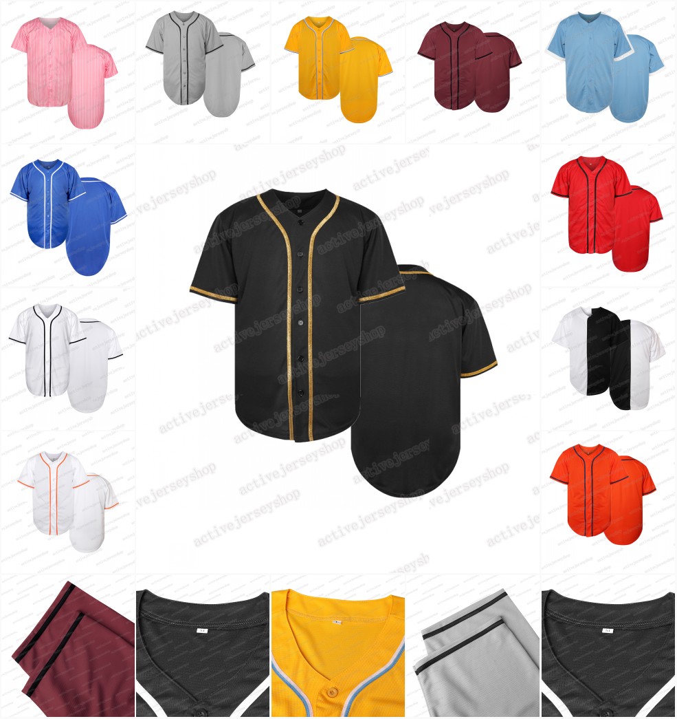 tWholesale Baseball Jersey Blank Breathable Softball Uniforms for Men/Kids Quick-Dry Sweat-Absorbing Tee Shirts Any Color instock fast shiping