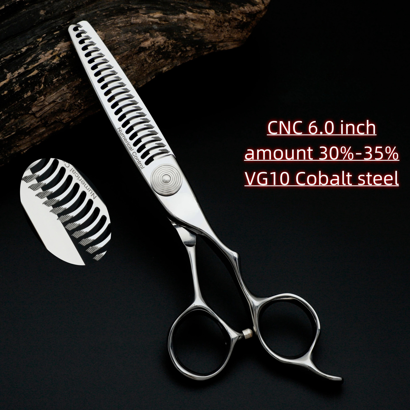 CNC technology barber 6.0-inch hair thinning shaver VG10 cobalt steel high-end professional hair cutting machine 250304