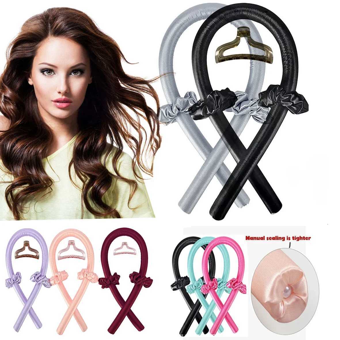 Curling Heatless Curling Rod Headband No Heat Silk Curls Ribbon Hair Rollers Sleeping Soft Headband Lazy Hair Curlers Hair Styling Tools z250304