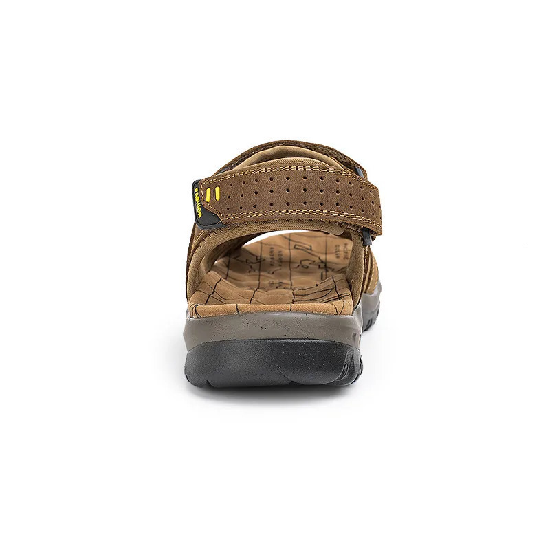 Summer Genuine Leather Men Sandals Fashion Breathable Casual Shoes Men Soft Bottom Large Size Outdoor Beach Sandals 250303