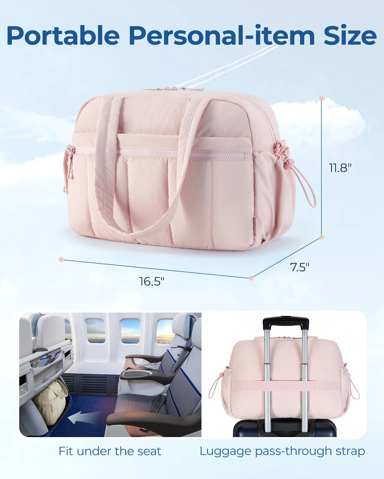 BAGSMART Travel Duffel Bag Gym Bag for Women with Wet Pocket Carry on Weekender Bags Waterproof Hand Luggage Airport Cabin Bag 250305