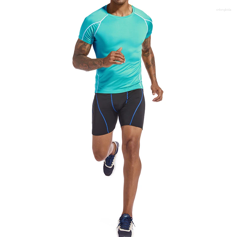 Mens T Shirts: Summer Skinny Tights, Casual Fashion Elastic Tops for Gyms & Track - Short Sleeve Compression Shirts For Men