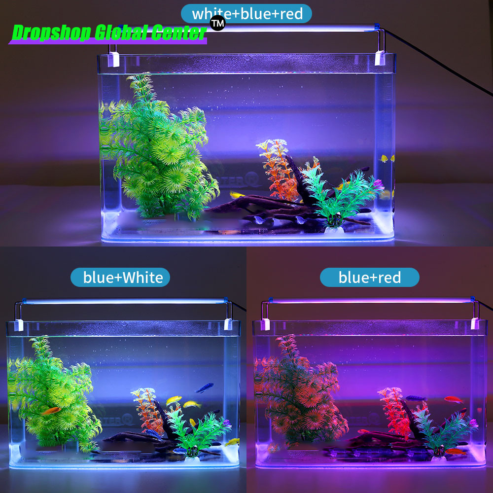4 Rows Aquarium Lights 3-color Fish Tank Lamp Accessories 18-58CM Clamp Lamp 5730 LED Fish Tank Landscaping Aquarium Lighting