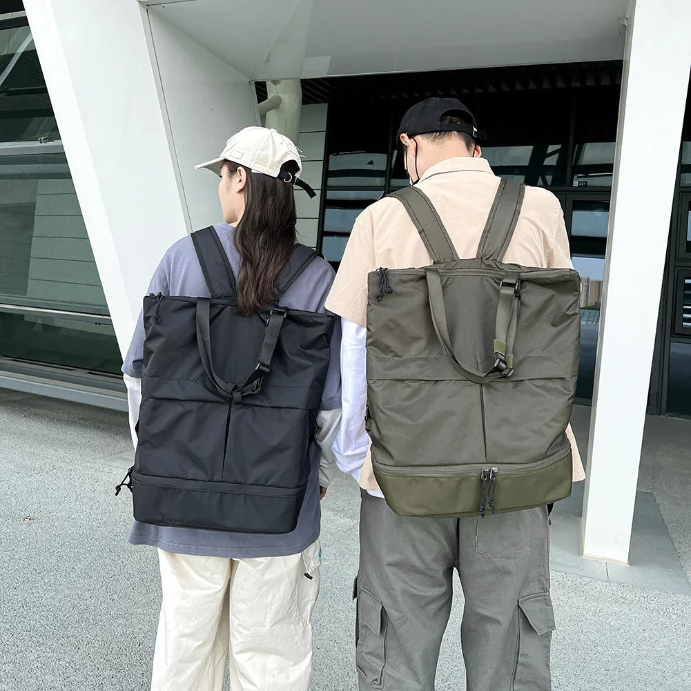 Ship from US Large capacity unisex backpack nylon waterproof sports bag womens casual travel trend school handbag 250304FBB