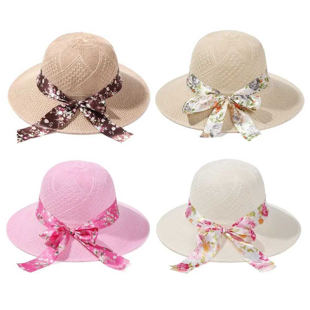 Beach ladies fashionable summer womens hats womens sun hats ribbon fisherman hats womens Str hats La casual sun hatsXJ250304