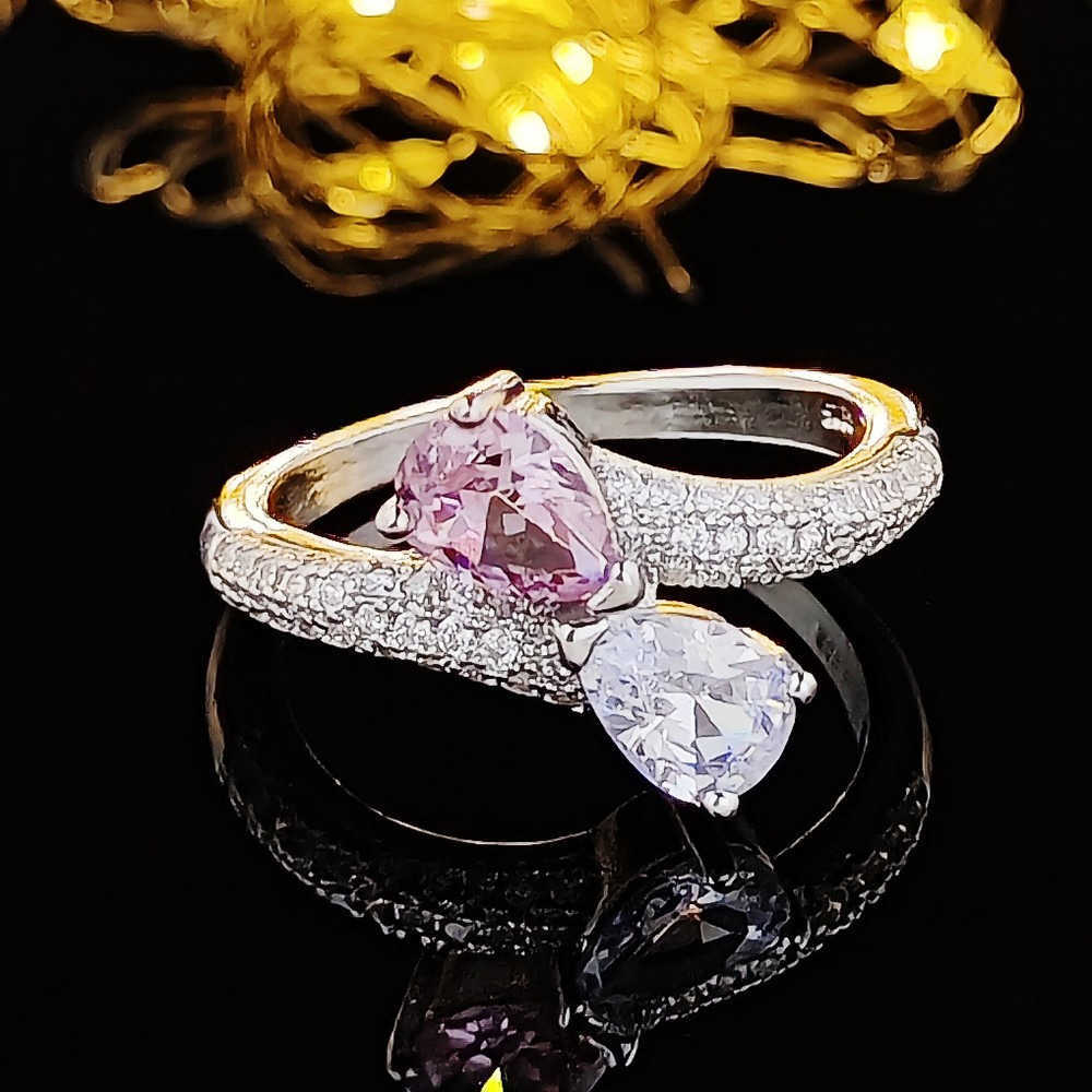 Couple Rings Shein Double Headed Classic Waterdrop Creative Ring for Women with a Small and High end Design Sense R8022 H25303