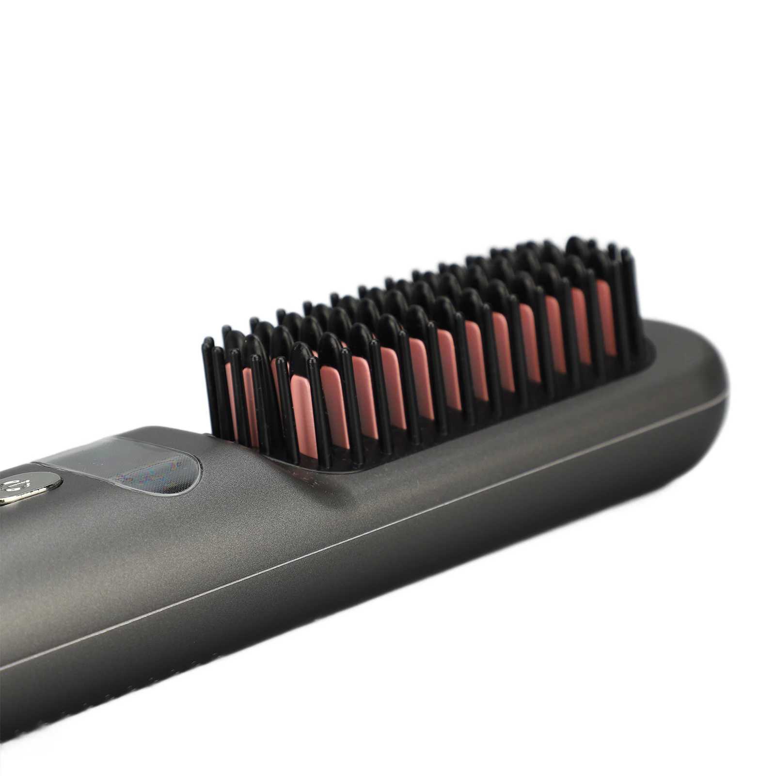 Curling Irons Electric Hair Brushes Cordless Hair Straightener Brush Portable Straightening Brush Negative Ions Hot Comb USB Charge z250304