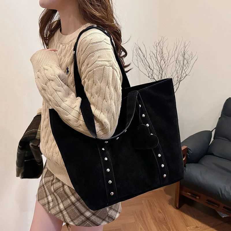 Fashion Suede Sewing Thread Solid Color Shoulder Bags 2025 Hot Sale Versatile Commute Simplicity Single Womens Handbag Z250303