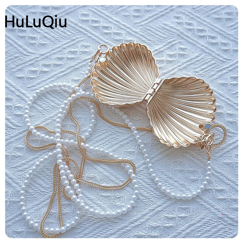 Summer Lipstick Bags For Women Fashion Pearl Mini Purse Crossbody Bag High Quality Gold Shell ner Shoulder 250303