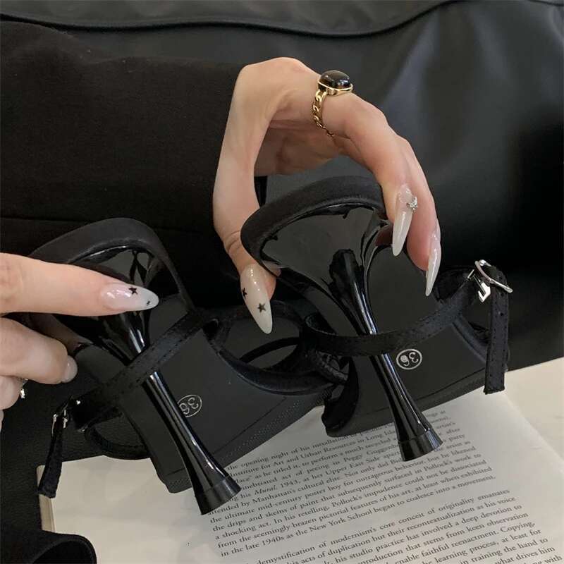 Sexy Crystal Eilyken Dia Square Toe Buckle Strap Women Sandals Street Style Thin High Heels Stripper Party Shoes
