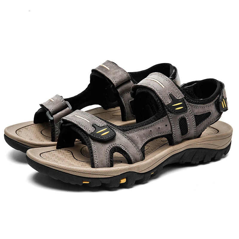 Summer Hook Loop Open Toe Sandals For Men Outdoor Trekking Beach Shoes Non-Slip Plus Big Size 47 48 250303