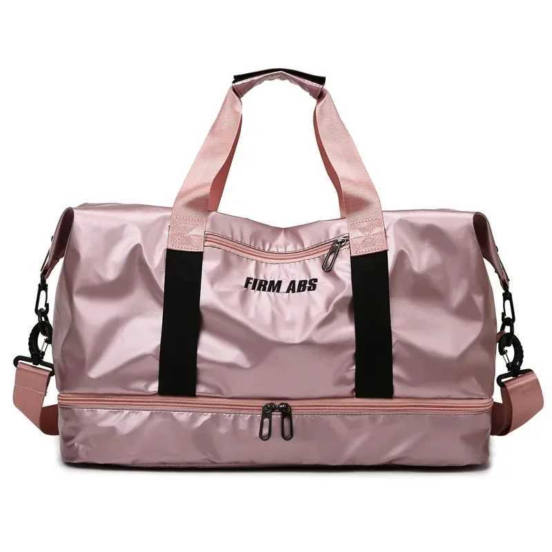 Large Capacity Women Gym Bags Pearlescent Sports Fitness Training Handbag With Shoes Pocket Waterproof Yoga Travel Duffel Bag Y250304