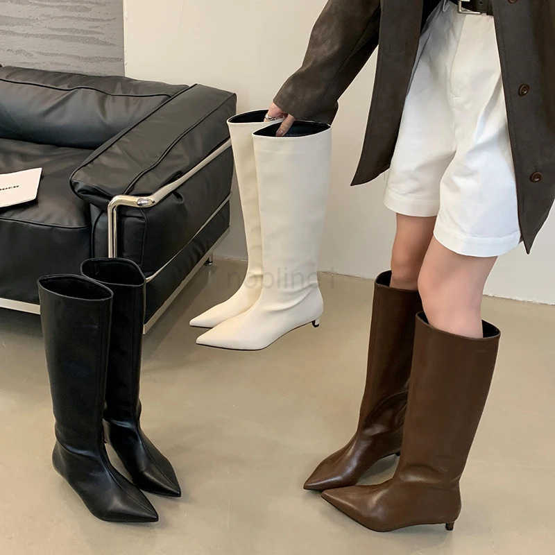 Eilyken Street Style Wen Knee-High Boots Fion Pointed Toe Thin Low H Casual Party Shoes Autumn Winter Long Booties Z250304